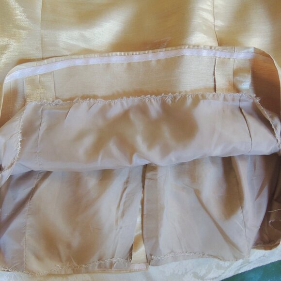 Gold Shimmery Ruched Retro 60s Costume Cosplay Cocktail Dress L/XL - Picture 10 of 11